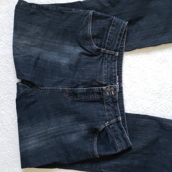 Halston Jeanswear Dark Wash Jeans Size 16 - Picture 2 of 4